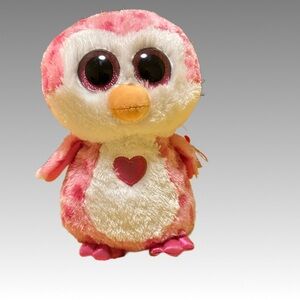 NWT Ty Beanie Boos Juliet Pink Penguin 9 inch Valentine's Day Plush 2017 Retired